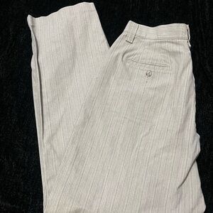 Cream Striped Dress Pants